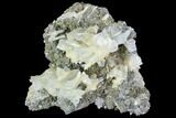 Blue Bladed Barite and Marcasite Association - Morocco #84862-1